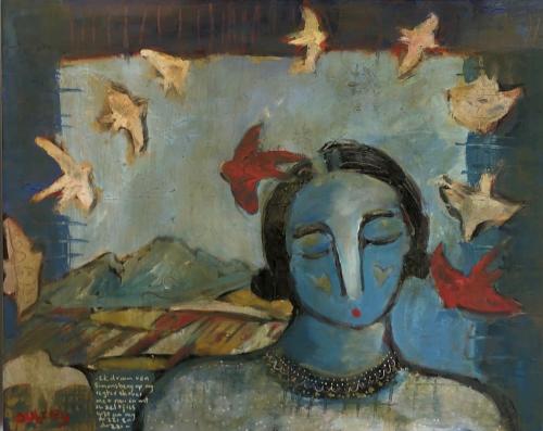 1 Swallows - Dreaming of.......... Ek droom van Simonsberg op my regter skouer met rooi en wit swaeltjies wat om my draai en draai